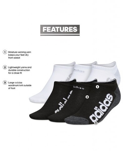 Women's 6-Pk. Superlite Linear 3 No-Show Socks Black/white $14.40 Socks