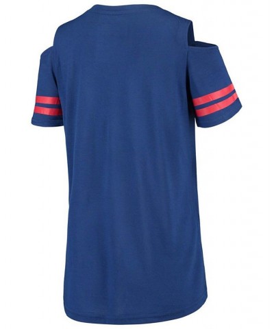 Women's Royal Chicago Cubs Extra Inning Cold Shoulder T-shirt Royal $25.49 Tops