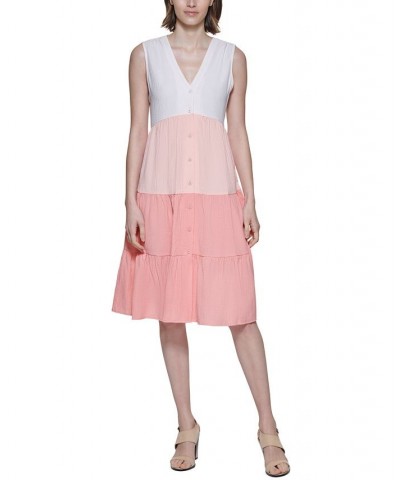 Colorblocked A-Line Dress Blossom/Nectar/Peach $69.12 Dresses