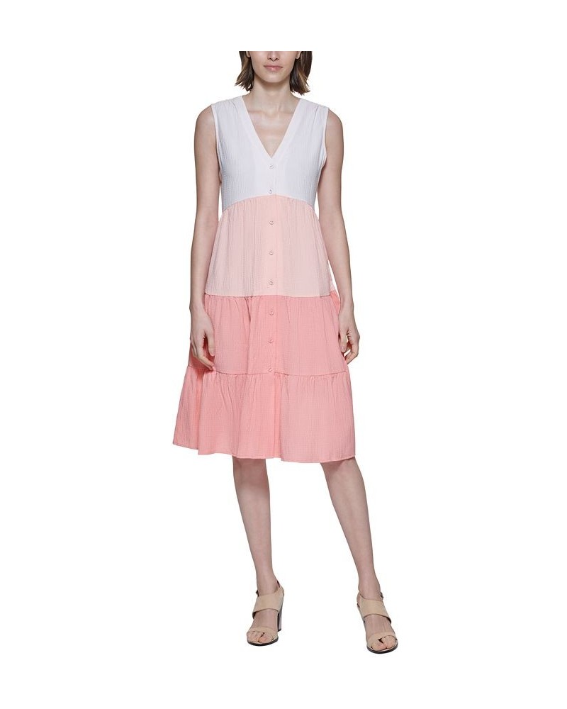 Colorblocked A-Line Dress Blossom/Nectar/Peach $69.12 Dresses