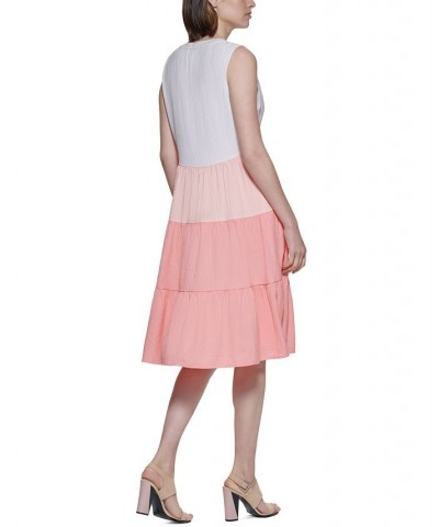 Colorblocked A-Line Dress Blossom/Nectar/Peach $69.12 Dresses