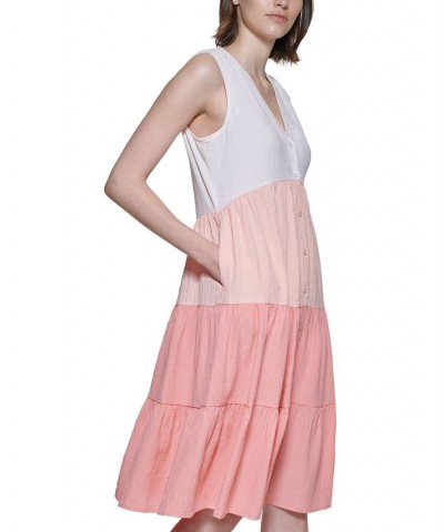 Colorblocked A-Line Dress Blossom/Nectar/Peach $69.12 Dresses