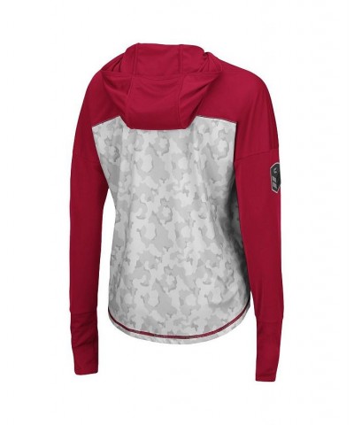 Womens Indiana Hoosiers OHT Military-Inspired Appreciation Mission Arctic Camo Hoodie Long Sleeve T-Shirt Gray Crimson $30.79...