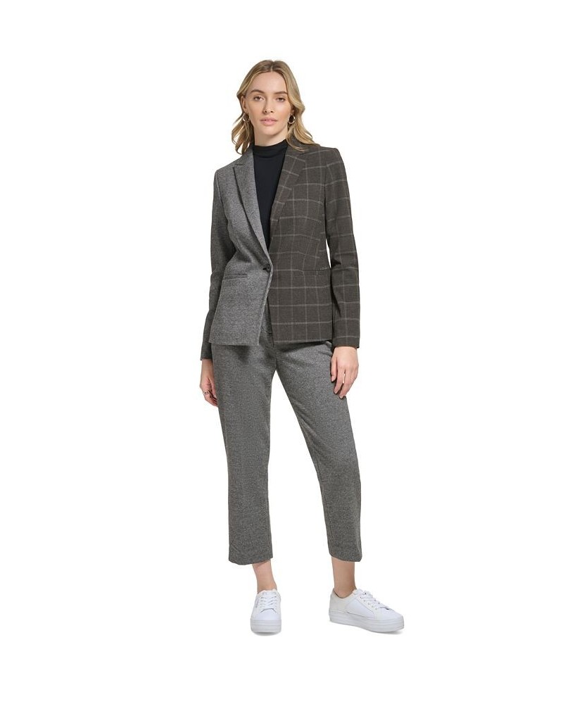 Women's X-Fit Mixed Plaid Blazer Black Multi $40.05 Jackets