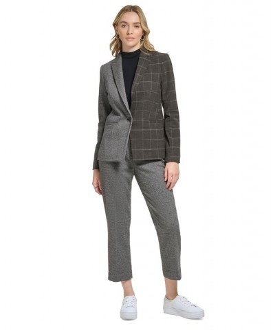 Women's X-Fit Mixed Plaid Blazer Black Multi $40.05 Jackets