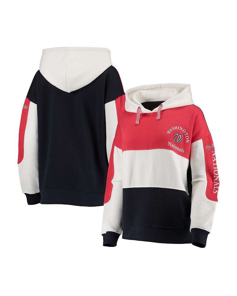 Women's Red and Navy Washington Nationals Rugby Pullover Hoodie Red, Navy $34.76 Sweatshirts