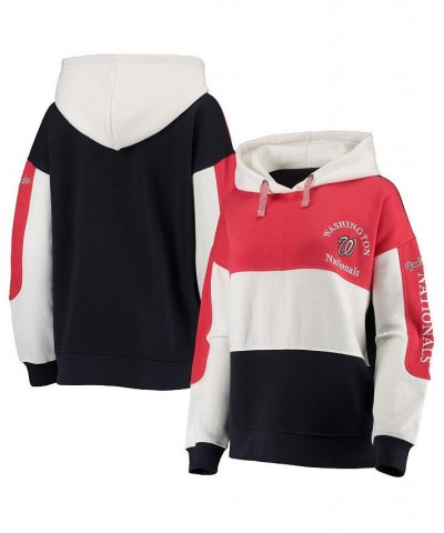 Women's Red and Navy Washington Nationals Rugby Pullover Hoodie Red, Navy $34.76 Sweatshirts