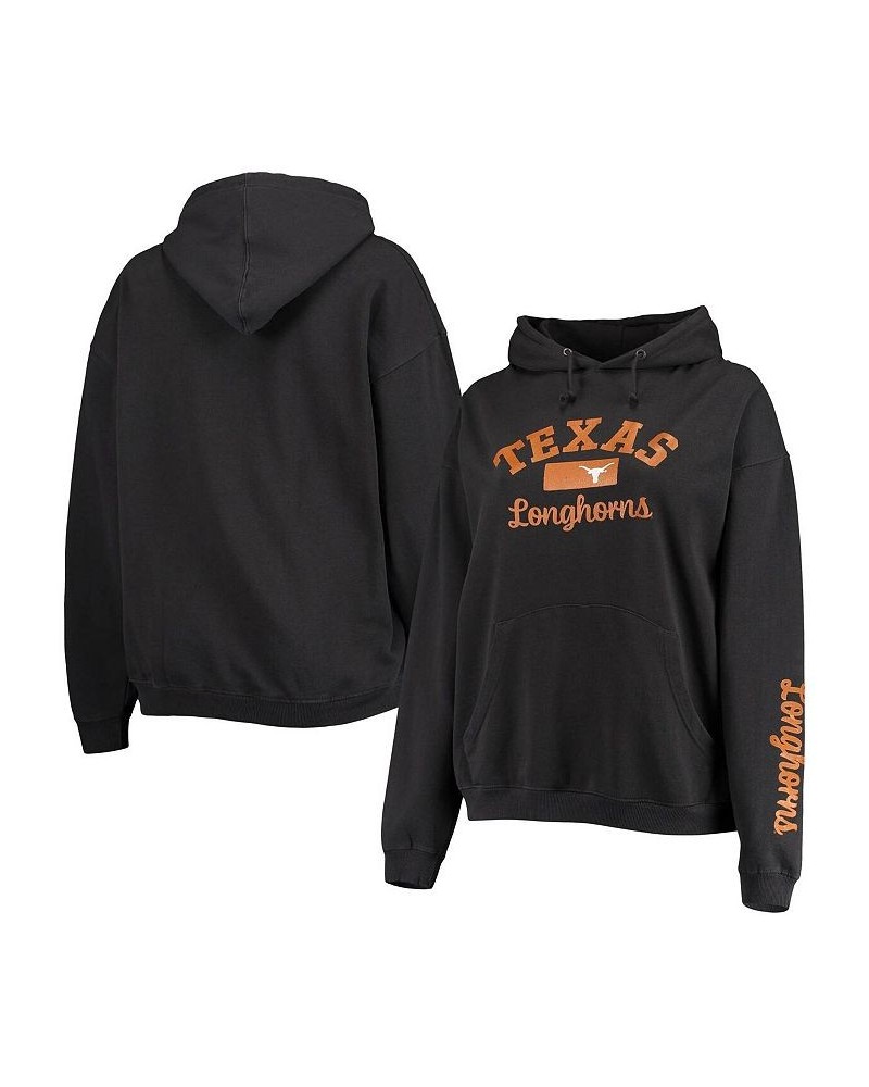 Women's Black Texas Longhorns Rock n Roll Super Oversized Pullover Hoodie Black $43.19 Sweatshirts