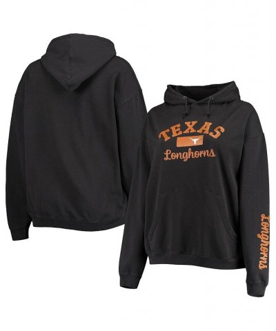 Women's Black Texas Longhorns Rock n Roll Super Oversized Pullover Hoodie Black $43.19 Sweatshirts