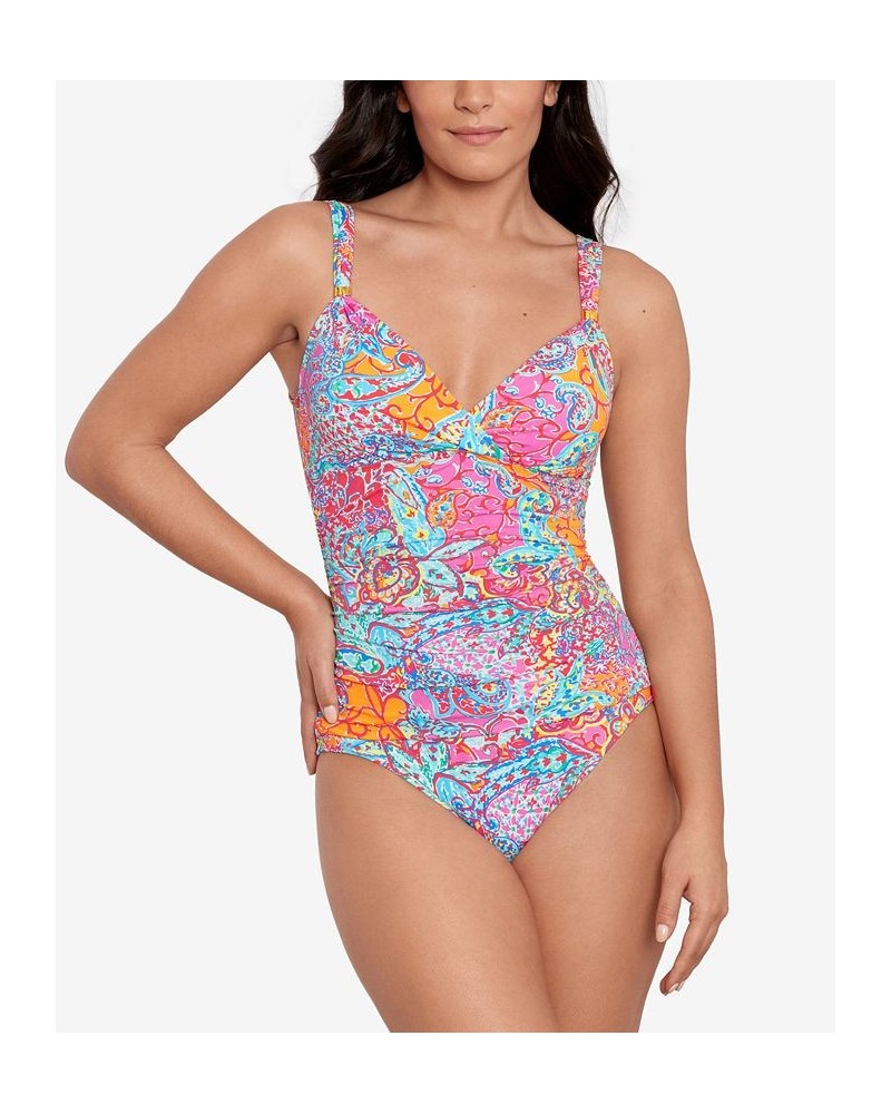 Surplice Printed One-Piece Swimsuit Amara Patchwork $74.25 Swimsuits