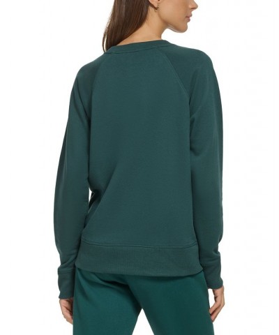 Women's Performance Metallic-Logo Raglan Sweatshirt Ponderosa Pine/silver $19.48 Sweatshirts