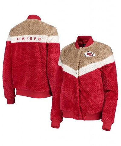 Women's Red Cream Kansas City Chiefs Riot Squad Sherpa Full-Snap Jacket Red, Cream $56.00 Jackets