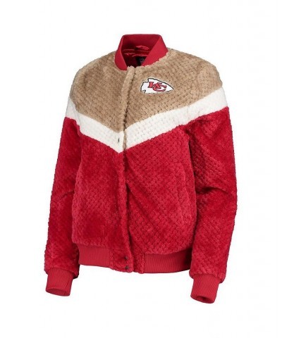 Women's Red Cream Kansas City Chiefs Riot Squad Sherpa Full-Snap Jacket Red, Cream $56.00 Jackets