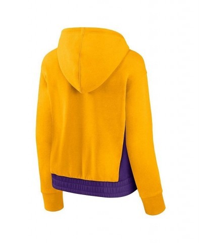 Women's Branded Gold Los Angeles Lakers Iconic Halftime Colorblock Pullover Hoodie Gold $34.50 Sweatshirts