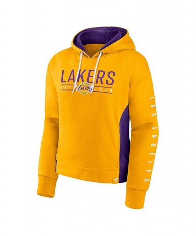 Women's Branded Gold Los Angeles Lakers Iconic Halftime Colorblock Pullover Hoodie Gold $34.50 Sweatshirts