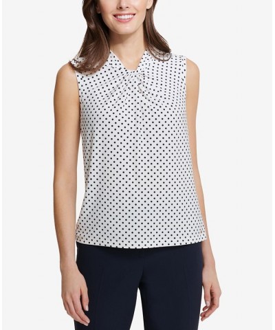 Women’s Knot-Neck Top Ivory/Midnight $28.29 Tops