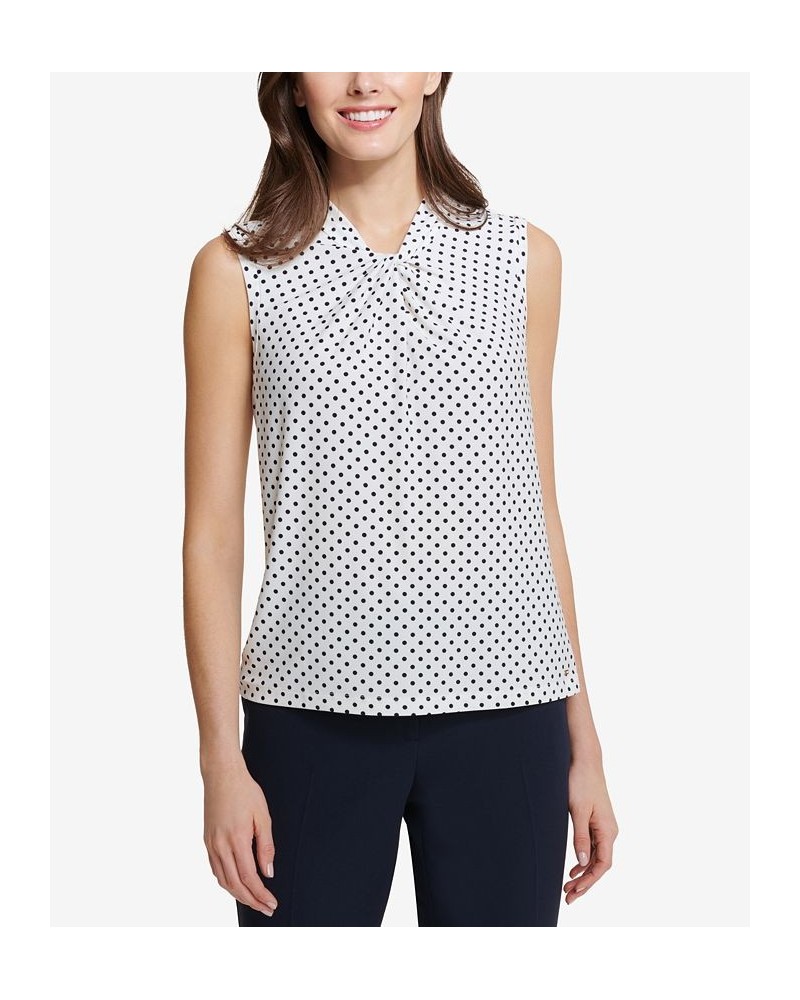 Women’s Knot-Neck Top Ivory/Midnight $28.29 Tops