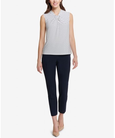 Women’s Knot-Neck Top Ivory/Midnight $28.29 Tops