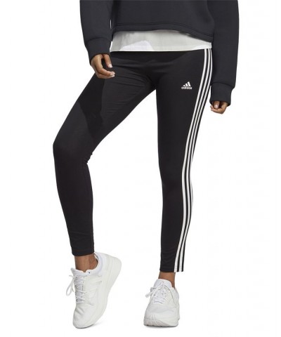 Women's Essentials High-Waist 3-Stripes Jersey Leggings Black $18.00 Pants