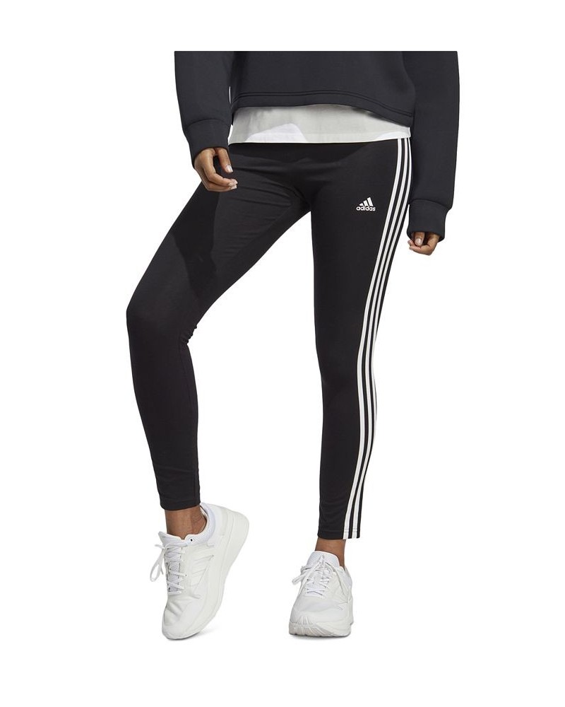 Women's Essentials High-Waist 3-Stripes Jersey Leggings Black $18.00 Pants