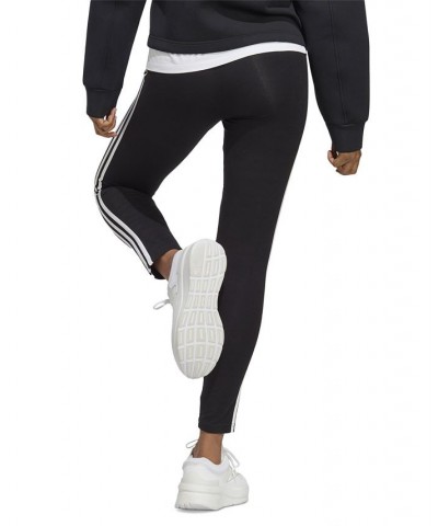 Women's Essentials High-Waist 3-Stripes Jersey Leggings Black $18.00 Pants