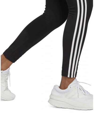 Women's Essentials High-Waist 3-Stripes Jersey Leggings Black $18.00 Pants