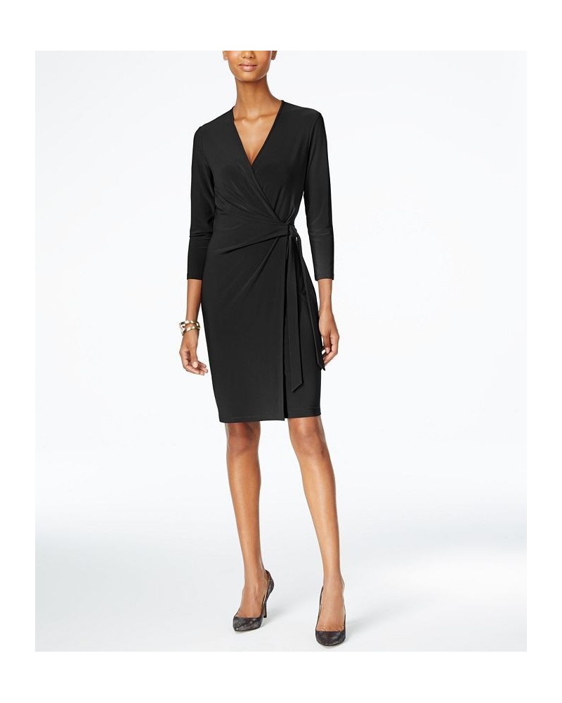 Faux-Wrap Dress Black $50.14 Dresses