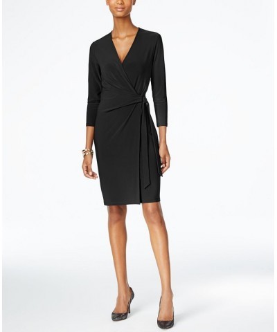 Faux-Wrap Dress Black $50.14 Dresses