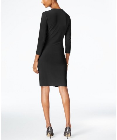 Faux-Wrap Dress Black $50.14 Dresses