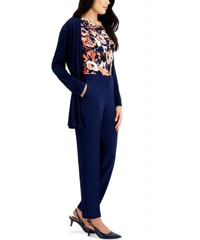 Slim Straight-Leg Elastic-Back Pants Blue $39.16 Pants