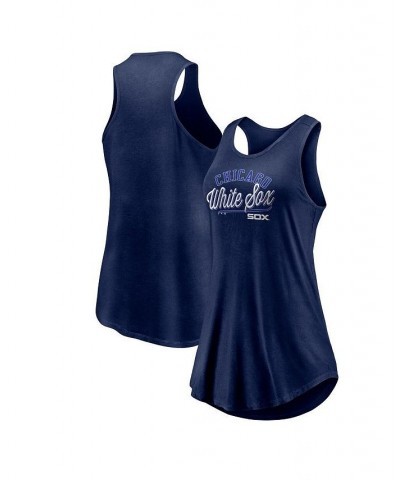 Women's Branded Navy Chicago White Sox Simplicity Swing Racerback Scoop Neck Tank Top Navy $18.00 Tops