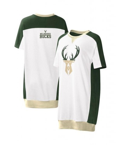 Women's White Milwaukee Bucks Free Throw T-shirt Dress White $35.69 Dresses