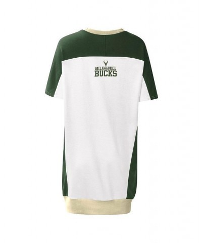 Women's White Milwaukee Bucks Free Throw T-shirt Dress White $35.69 Dresses