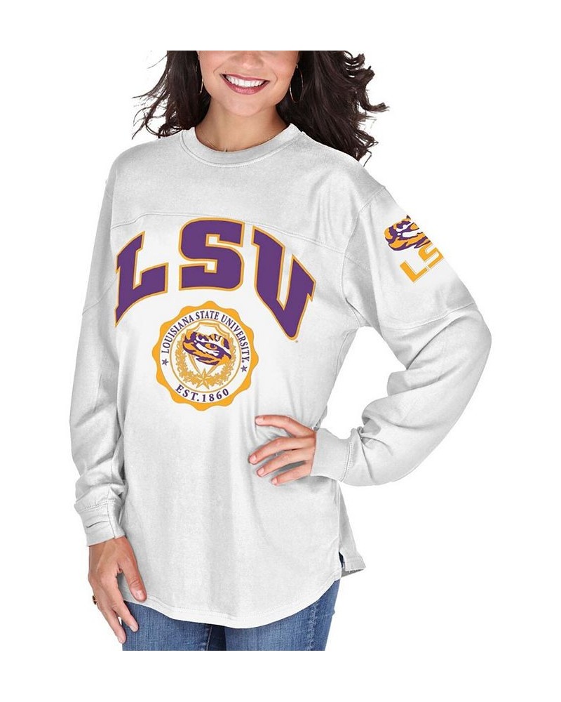 Women's White LSU Tigers Edith Long Sleeve T-shirt White $32.39 Tops