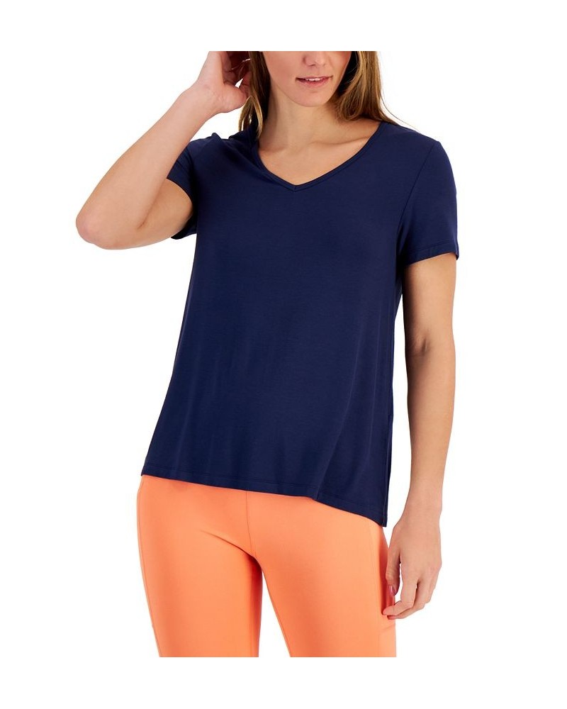 Women's V-Neck T-Shirt Purple $10.68 Tops