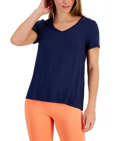 Women's V-Neck T-Shirt Purple $10.68 Tops