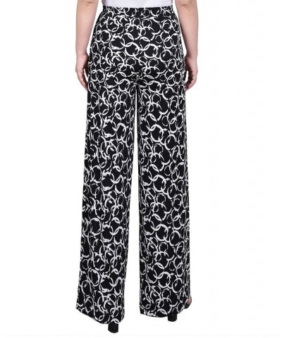 Petite Wide Leg Pull On Pants Black Duosolei $17.60 Pants