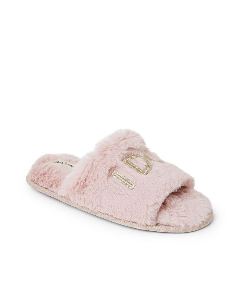 Bride and Bridesmaids Slide Slippers Online Only Pink $18.24 Shoes