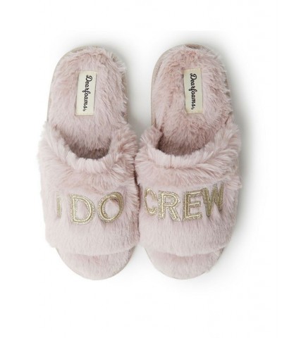 Bride and Bridesmaids Slide Slippers Online Only Pink $18.24 Shoes