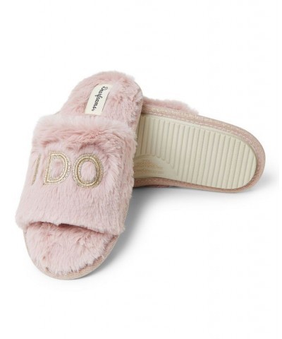 Bride and Bridesmaids Slide Slippers Online Only Pink $18.24 Shoes