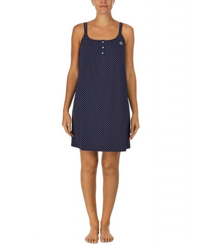 Cotton Knit Double-Strap Nightgown Navy dot $31.27 Sleepwear