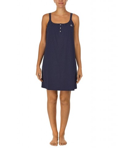 Cotton Knit Double-Strap Nightgown Navy dot $31.27 Sleepwear