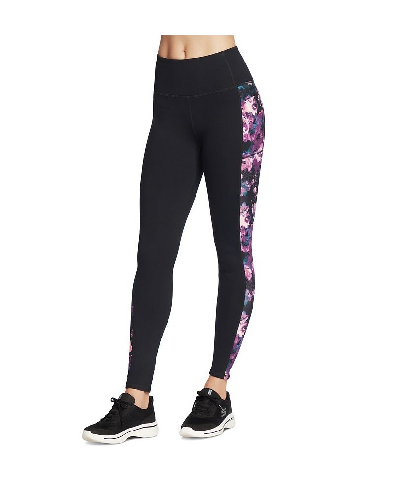 Women's The Gowalk Linear Floral High-Waisted Leggings Mult $22.70 Pants