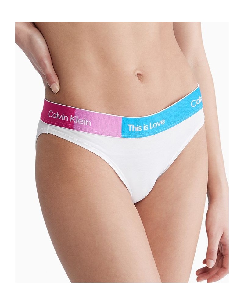 Women's Pride This Is Love Colorblocked Bikini Underwear QF7256 White $14.40 Panty