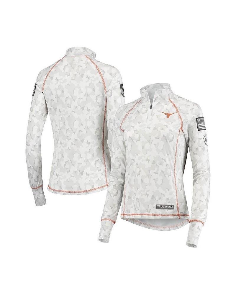 Women's White Texas Longhorns OHT Military-inspired Appreciation Officer Arctic Camo 1/4-zip Jacket White $23.65 Jackets