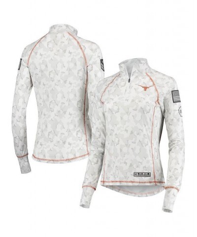 Women's White Texas Longhorns OHT Military-inspired Appreciation Officer Arctic Camo 1/4-zip Jacket White $23.65 Jackets