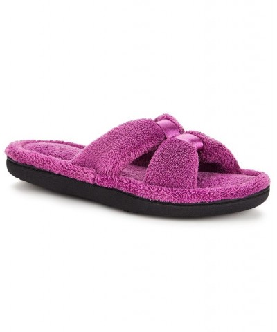 Women's Micro Terry X-Slide Slippers Purple $16.00 Shoes