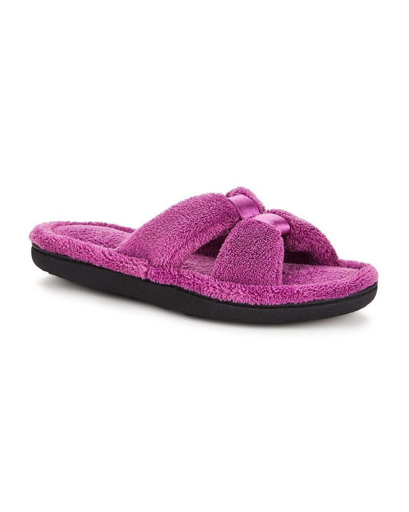 Women's Micro Terry X-Slide Slippers Purple $16.00 Shoes