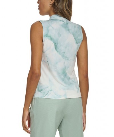 Petite Abstract-Print Sleeveless V-Neck Shell Top Jadiete Multi $29.50 Tops