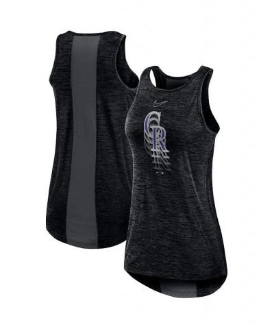 Women's Black Colorado Rockies Logo Fade High Neck Performance Tank Top Black $23.00 Tops